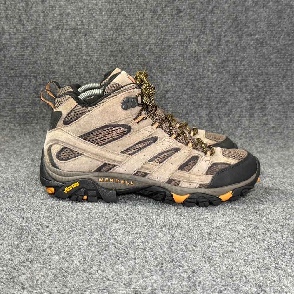 Merrell Moab 2 Mid Ventilator Hiking Boots Men's 9.5 Walnut Suede Outdoor Trail